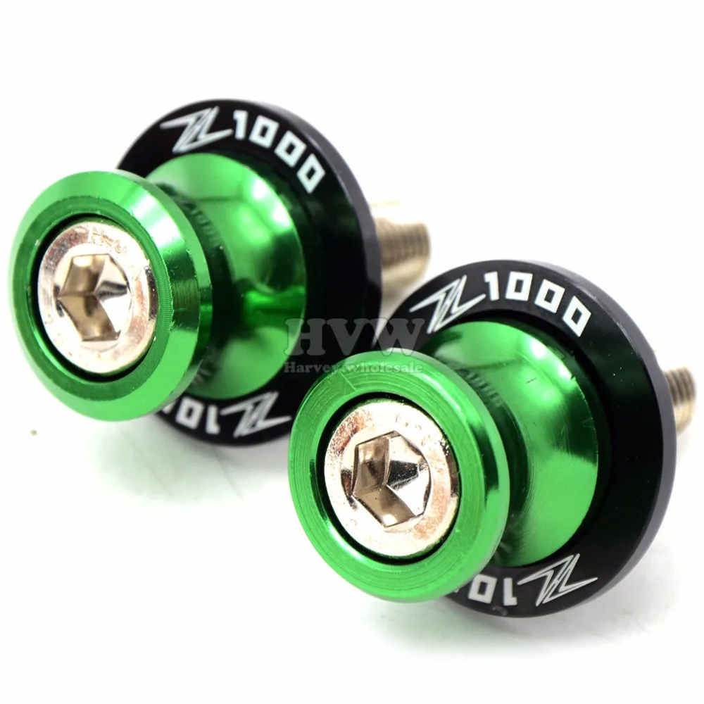 

GREEN color Motorcycle Accessories CNC Swingarm Sliders Spools slider stand screw For Kawasaki Z1000 Z1000sx Z1000abs
