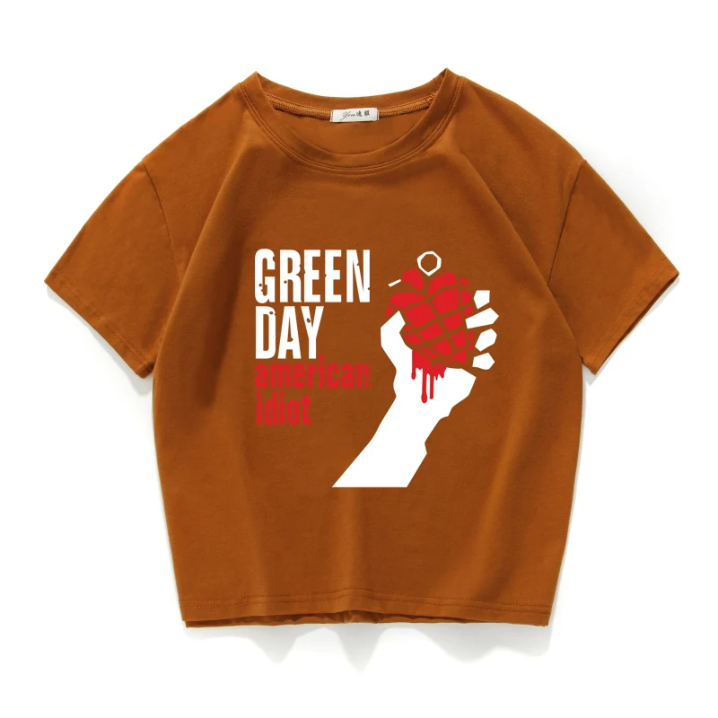 Известный бренд Green Day, женские топы, хлопок, футболка на каждый день, женская футболка с круглым вырезом, универсальный топ, летний Свободный Топ для женщин