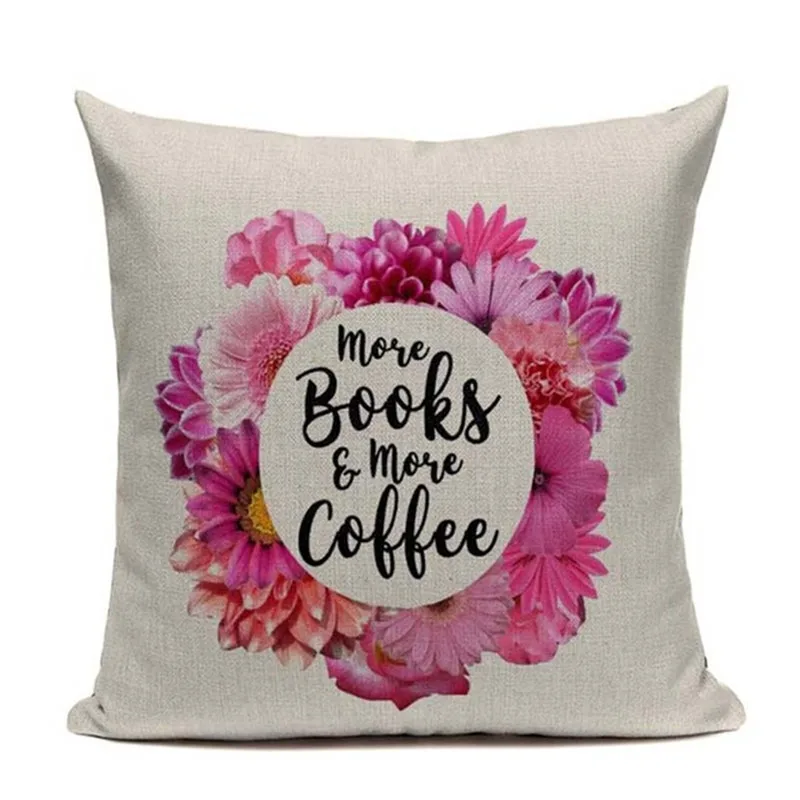 Я люблю книги счастливого чтения больше кофе чай вино домашний декор диван декоративная подушка для сиденья автомобиля Чехол Подушка Чехол Capa Almofada