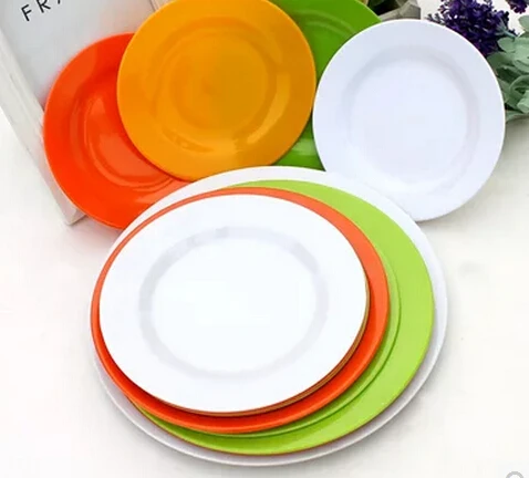 

Color plate melamine plastic disc melamine tableware tray dish Western-style food snacks