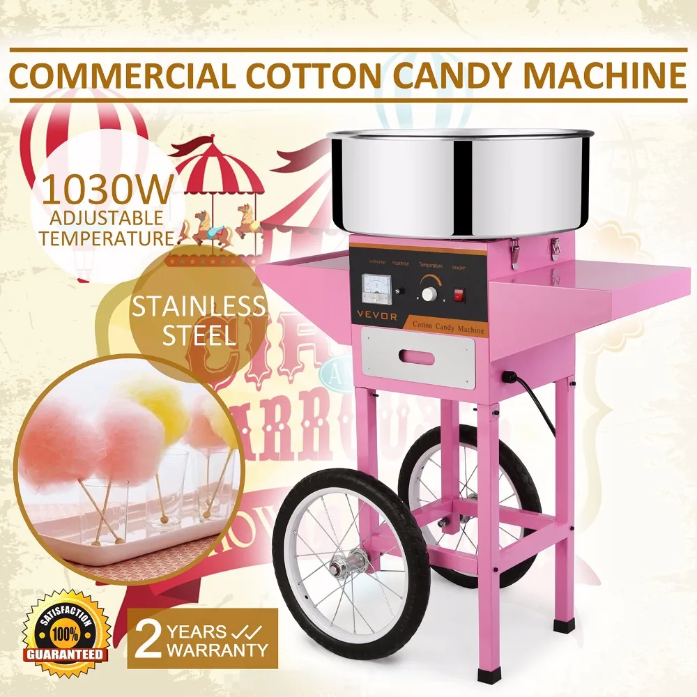 Brand New Commercial Electric Cotton Candy Machine Floss Maker Pink