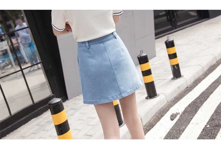 2017 summer new fashion women's cowboy half skirt college wind repair body embroidery skirt wild A word skirt women (14)