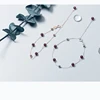 MloveAcc – Bracelet en argent véritable pour femme et fille, chaîne en or Rose 925, breloques grenat, perles, bijoux cadeau ► Photo 3/5