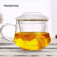 PINDEFANG 300 мл/10,6 фл. Унций термостойкая Стеклянная Кружка со стеклянным фильтром, с крышкой, посуда для напитков, сок, кружка, вода, офис, чайная чашка, набор