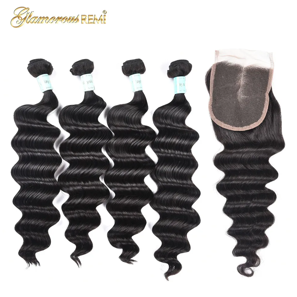 malaysian loose wave 4 bundles with closure (2)