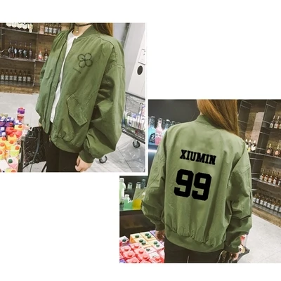 Army green99 Новая одежда exo должна помочь Bianxian Pu Canlie Huang Zi Tao с бейсбольной формой куртка на молнии тонкая секция солнцезащитный крем - Цвет: Army green99