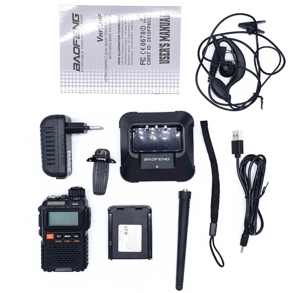 Baofeng UV 3R Plus Walkie Talkie UHF VHF Mini + портативный CB Radio VOX фонарик FM трансивер Ham Amador UV3R|Рации|