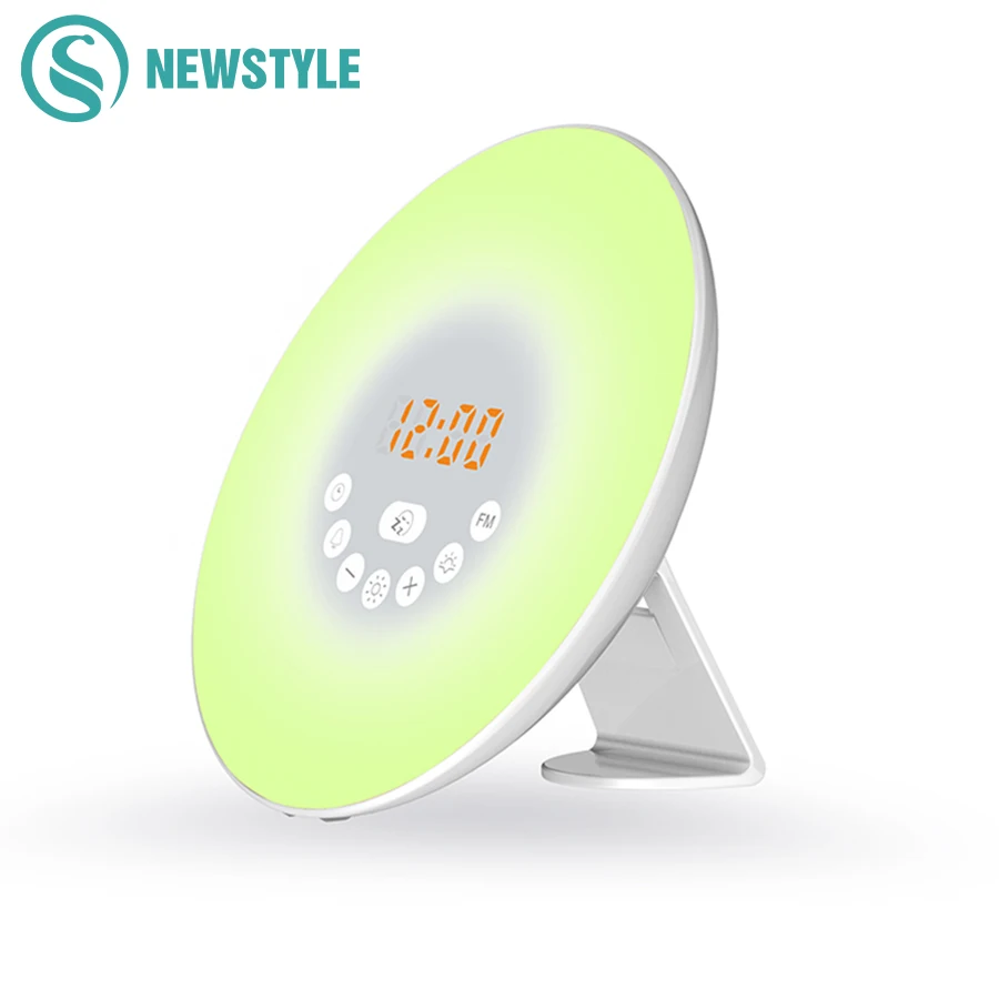 preço Nova Luz Da Noite Levou Despertador Digital FM Rádio e Natural som com Wake Up Sono Função De Repetição do Alarme Vermelho Tempo de Exibição