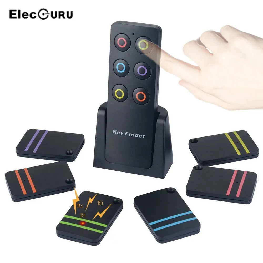 

Key Phone Purse Anti-Lost Alarm Keyfinder with 6 Receivers+1 Dock Wireless RF Item Locator Smart LED Flashing Beeping Key Finder