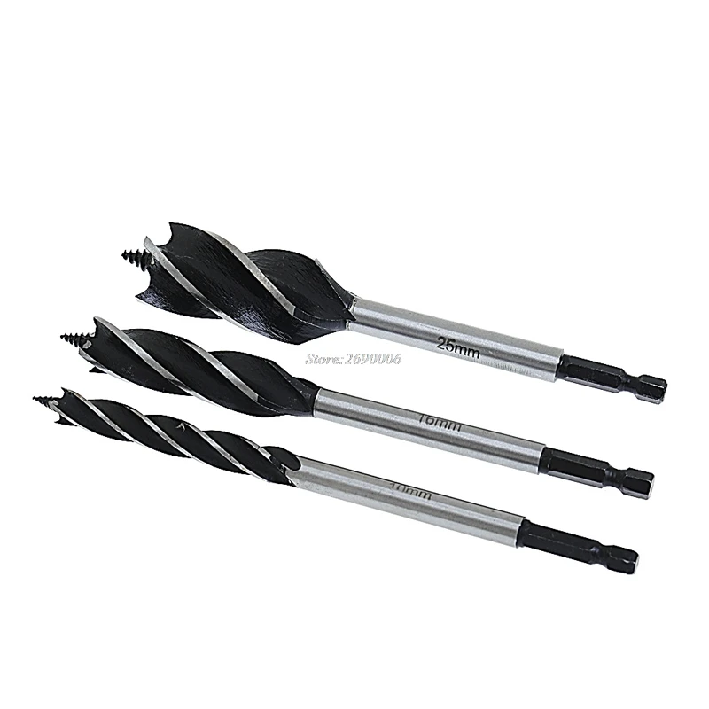 3Pcs Spiral HSS Drills for Wood 10 16 25mm Hex font b Power b font font
