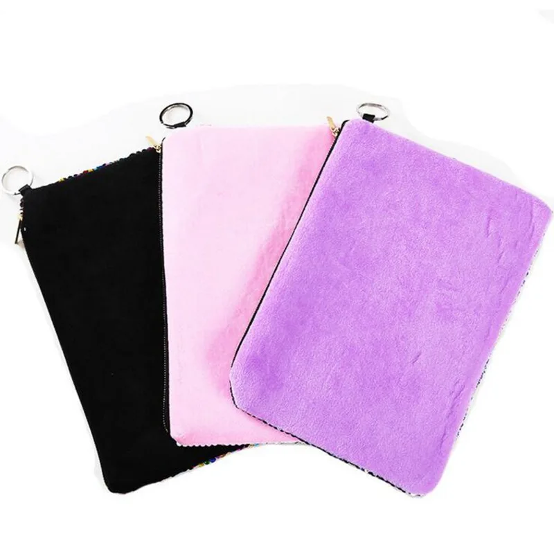 New Fashion Sequin Cosmetic Bag Makeup Zipper Beauty Bag Two-Color Flip Portable Clutch Zipper Make Up Functional Bag