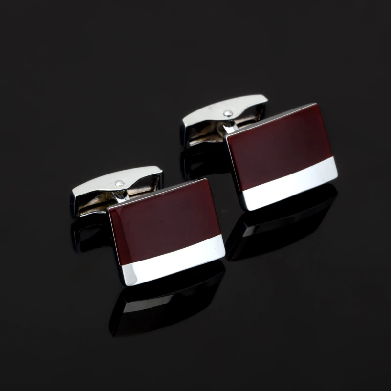 1pair Red enamel Cufflinks For Men Jewelry High Quality Hot Sale