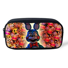 Cute Cartoon Pencil Case for Girls Boys Five Nights at Freddys Kids Pen Box Women Cosmetic Bag Child School Supplies Stationery