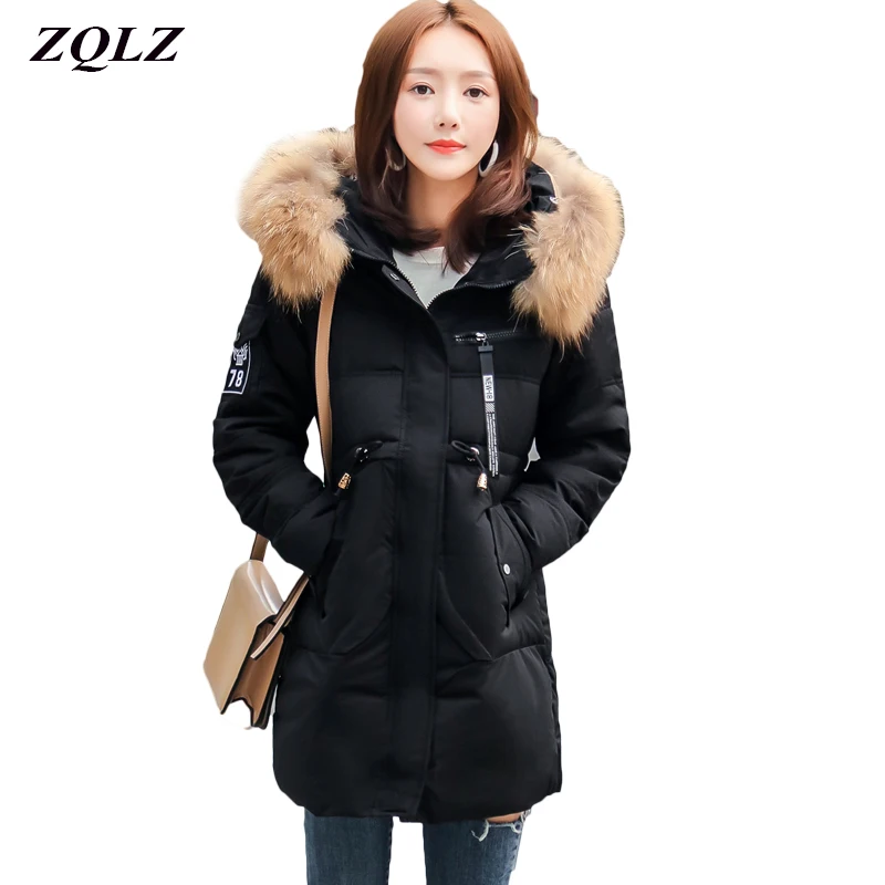 Zqlz 2018 Women Winter Jacket Cotton Coat Plus Size Slim