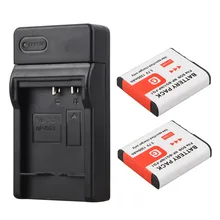 2x NP BG1 FG1 Digital Battery Bateria 1300mAh + Charger For Sony NP-BG1 NP-FG1 DSC-H3 Camera Rechargeable Replacement Batteria