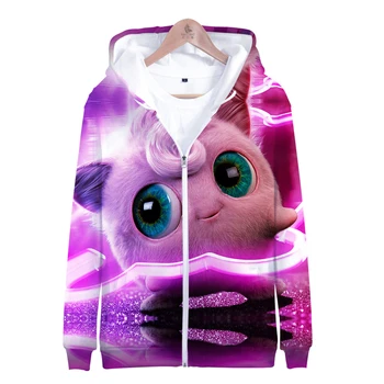 

3D Zip Hoodie 2019 new Fashion Street Avant-garde Cartoon Hoodie Men/Women Zipper New Pokemon Detective Pikachu Slim Fit Hoodie