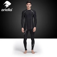 Ariella 2016 Running T Shirt and Pants Men Compression Tights Underwear Sets Crossfit Bodybuilding Fitness Sport Jerseys Suit