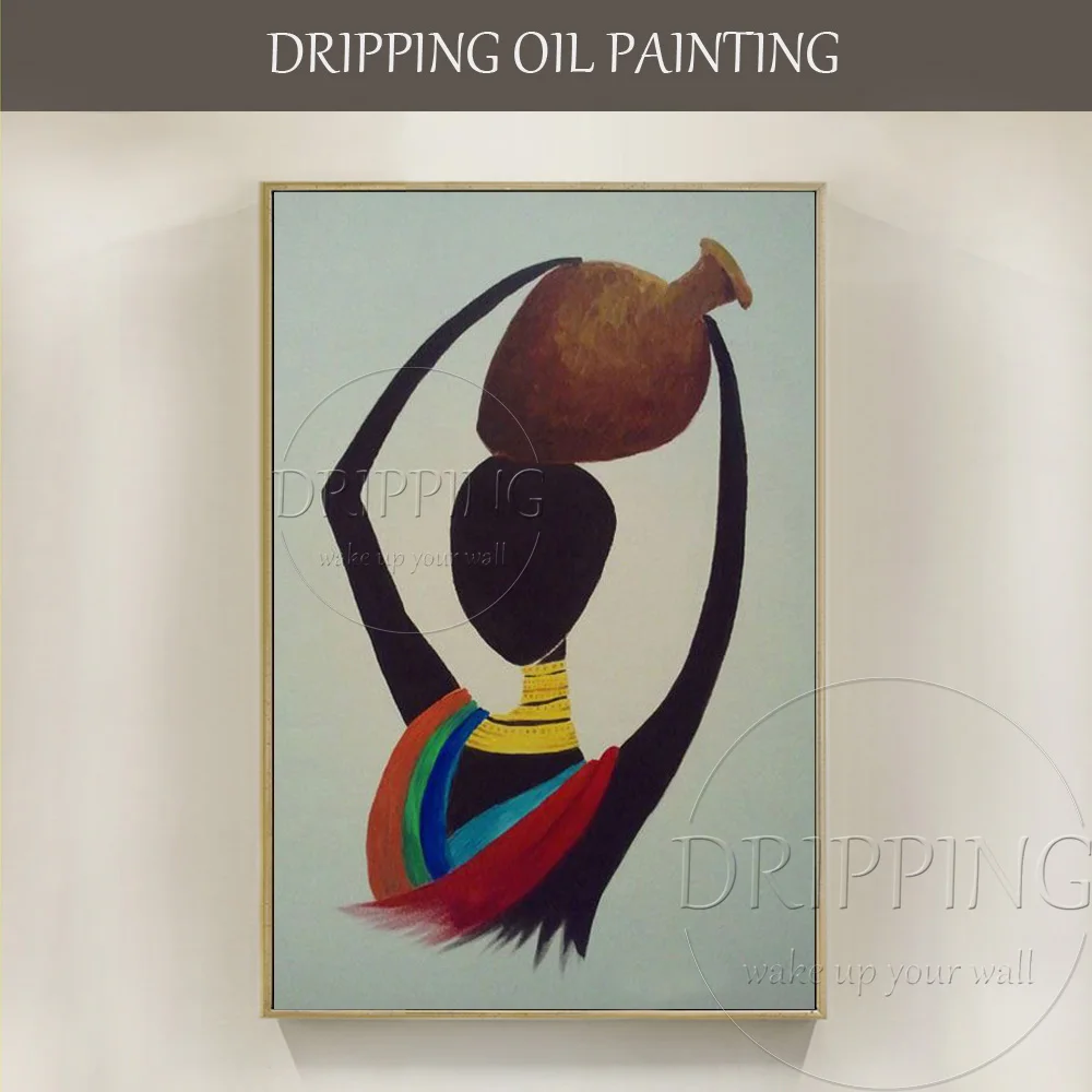 Дешевая цена, ручная роспись, высокое качество, африканская черная фигурка, картина маслом на холсте, ручная работа, Африканская женщина, картина маслом