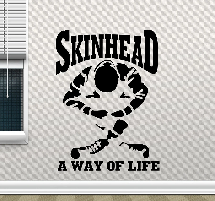 

Skinhead A Way Of Life Wall Decal Inspiring Quotes Barber Shop Skin Heads Vinyl Sticker Art Wall Room Decor Creative Poster D392