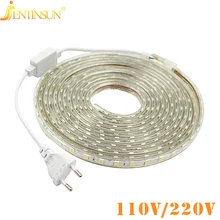220V 110V LED Strip Light SMD 5050 Waterproof LED Strip Flexible Light 60LED/M With Power Plug 1M/2M/3M/4M/5M/8M/10M/12M/15M/20M