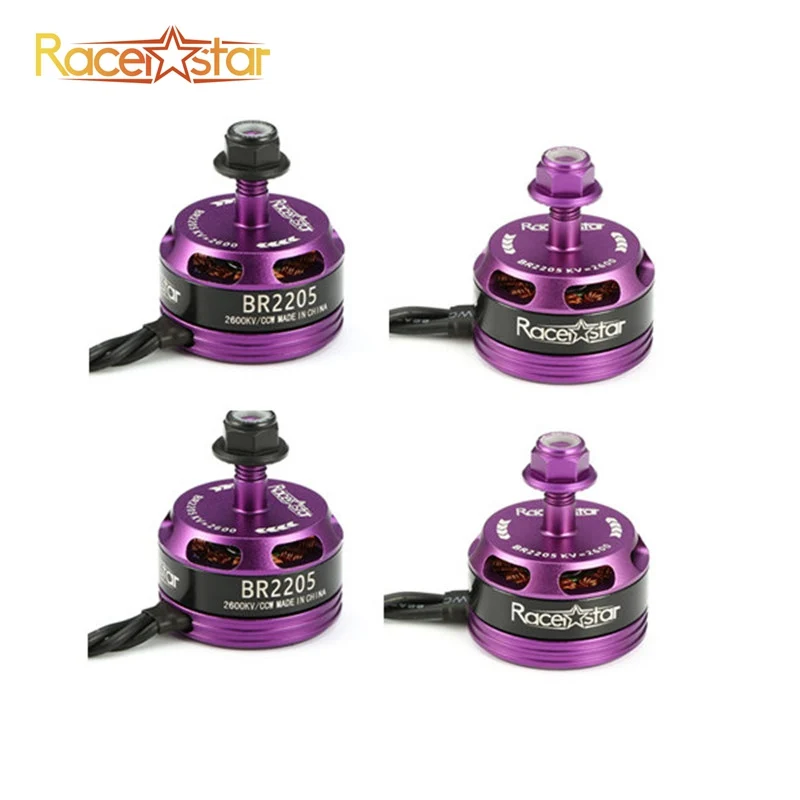 

Original 4Pcs 4x Racerstar Racing Edition 2205 BR2205 Purple 2600KV 2-4S Brushless Motor For 210 X220 250 280 RC Drone Frame