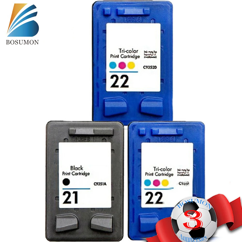 

Bosumon 3PK 21 22 Compatible Ink Cartridges For HP Deskjet 3915 3920 D1530 D1320 D1311 D1455 F2100 F2280 F4100 F4180