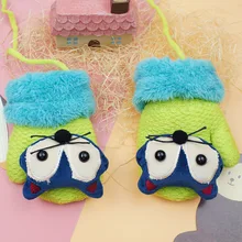 Children Gloves 2016 Winter Boy Girl Lanyard Gloves Fashion Cute Cartoon Fox Wool Mittens Infant Thicking Knitted Warm Gloves
