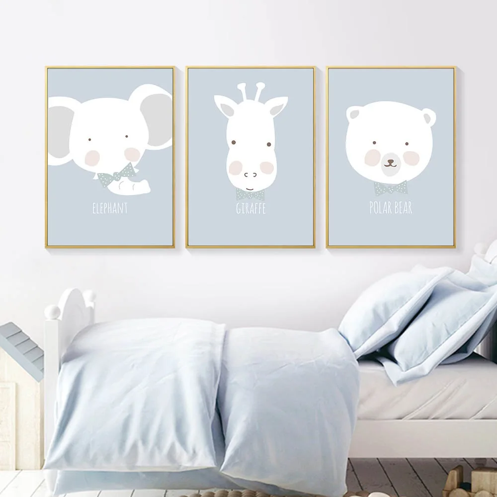 Cartoon-Animal-Polar-Bear-Elephant-Head-Canvas-Poster-Nursery-Simple-Wall-Art-Print-Painting-Nordic-Picture(1)
