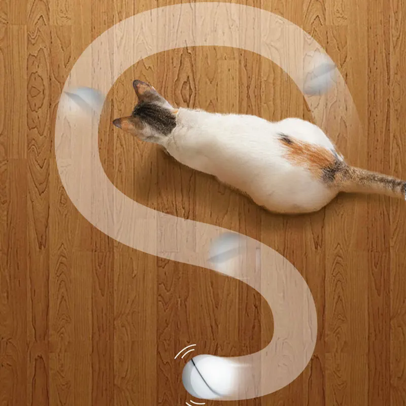 Günstig 2,53 Interaktive Katze Spielzeug 360 Grad Selbst Rotierenden Automatische Roll Katze Ball Spielzeug mit LED Licht Strahl Katzen Produkte für Haustiere