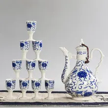 Украшение для домашнего стола белое вино Ретро Люкс керамическое вино креативная маленькая чашка для вина китайский антикварный кувшин