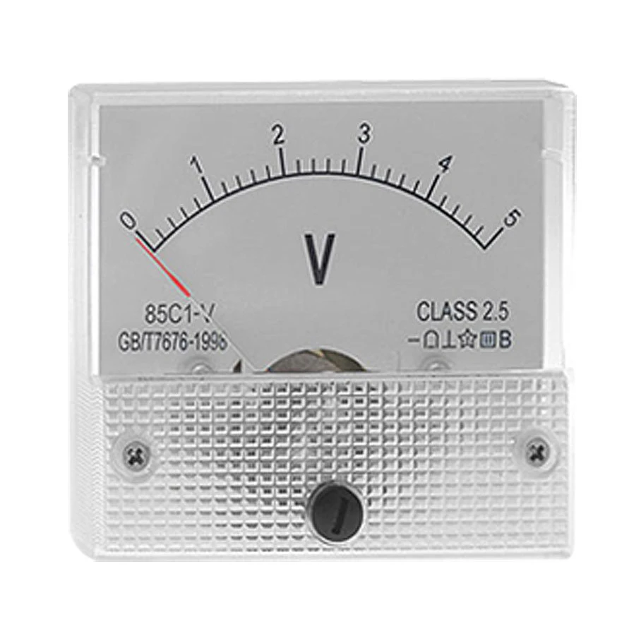 

5X JFBL Direct Current 0-5 V White Voltmeter Analog Panel Meter