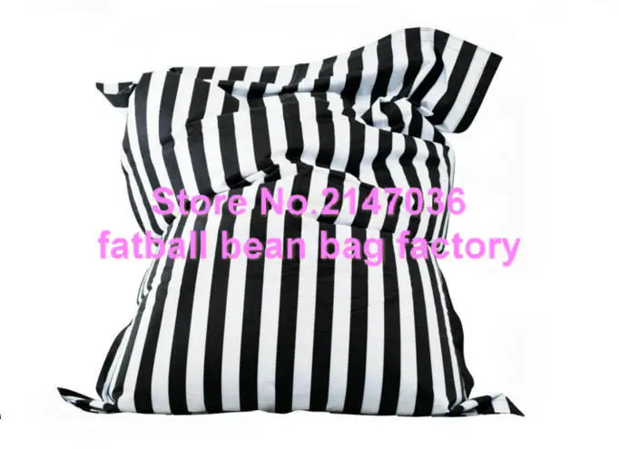 Best Fashion black stripes cotton fabric bean bag , Adults comfortable living room indoor beanbag chairs