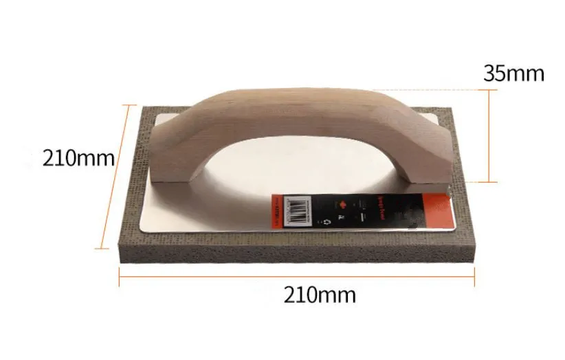 1 шт. 21x21x3,5 см Тонкая цементная Штукатурная резиновая губка деревянная ручка Тип Затирка поплавковая плитка ручной шпатель инструменты
