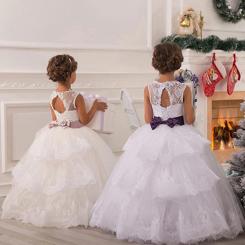 ivory princess flower girl dress