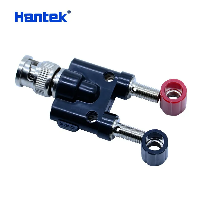 Hantek BNC to 4 mm Adapter connects two 4mm "banana" plugs to a BNC socket (HT311) for Automotive Diagnostic Oscilloscope afbeelding
