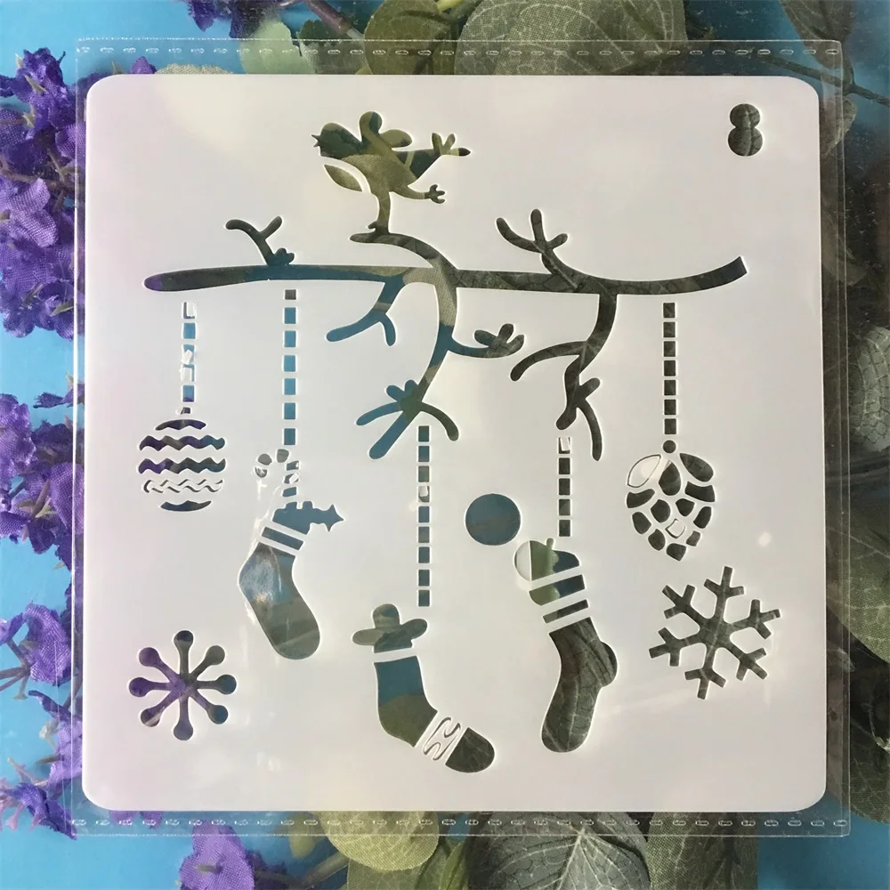 

13cm Christmas Sock Gift DIY Layering Stencils Painting Scrapbook Coloring Embossing Album Decorative Template