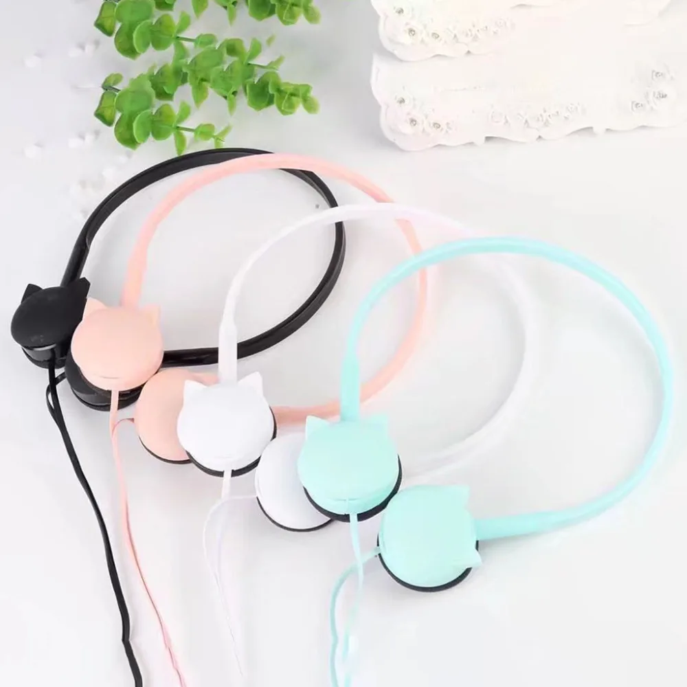 

2019 New popular design 3.5mm Fashion Cat Shape Girl Headphone Headset With Microphone For Mobile Phone,Sport,Common Headphone