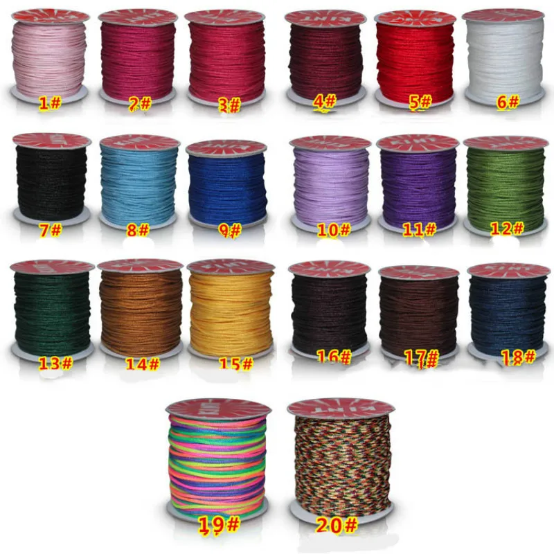 2018 1.5MM 45m/Spool Macrame Rope Satin Rattail Nylon Cords/String Kumihimo Chinese Knot Cord DIY Bracelet Jewelry Findings Jewelry Findings