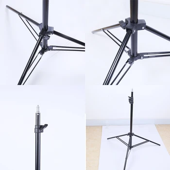 

Photo Foldable Studio Photography Light Flash Stand Support Three Flash Tripod 2M Light Stand Tripod With 1/4 Screw Head