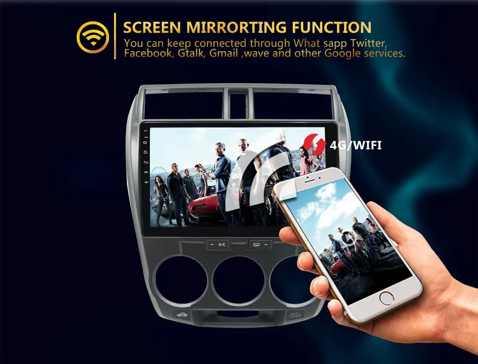 Clearance Kirinavi Car Radio 10" Touch Screen 2 Din auto android for Honda City dvd audio multimedia Navigation player radio 5