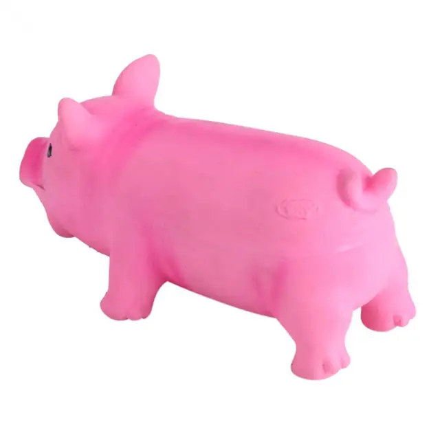 1Pcs Soft Latex Cleaning Teeth Pet Dog Cat Chewing Toy Pig Squeak Puppy Dog Play Pig Toy Chew Sound Toys Press Sound  2 Colors