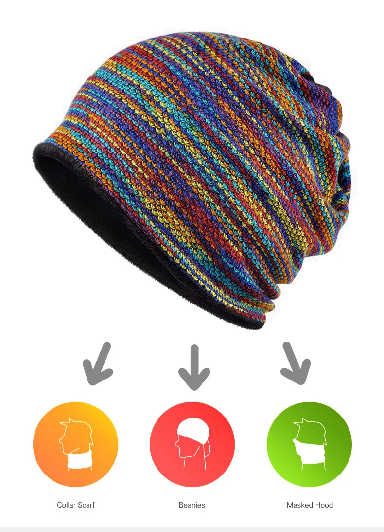 [AETRENDS] Зимние шапки-бини, шарф с воротником, женские или мужские шапки в стиле хип-хоп, теплые Z-5008 с бархатом внутри