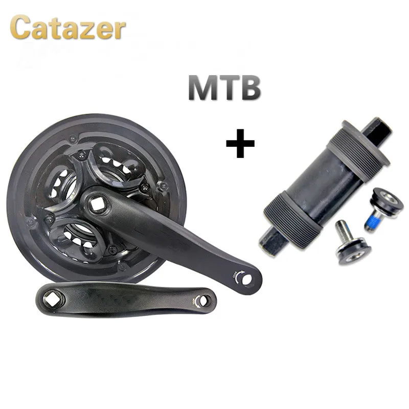 

MTB Road bike Gear suits 42 34 24T/48 38 28T Triple Chainring Chain Wheel Crank 170MM Aluminum Alloy Crank with Bottom Bracket