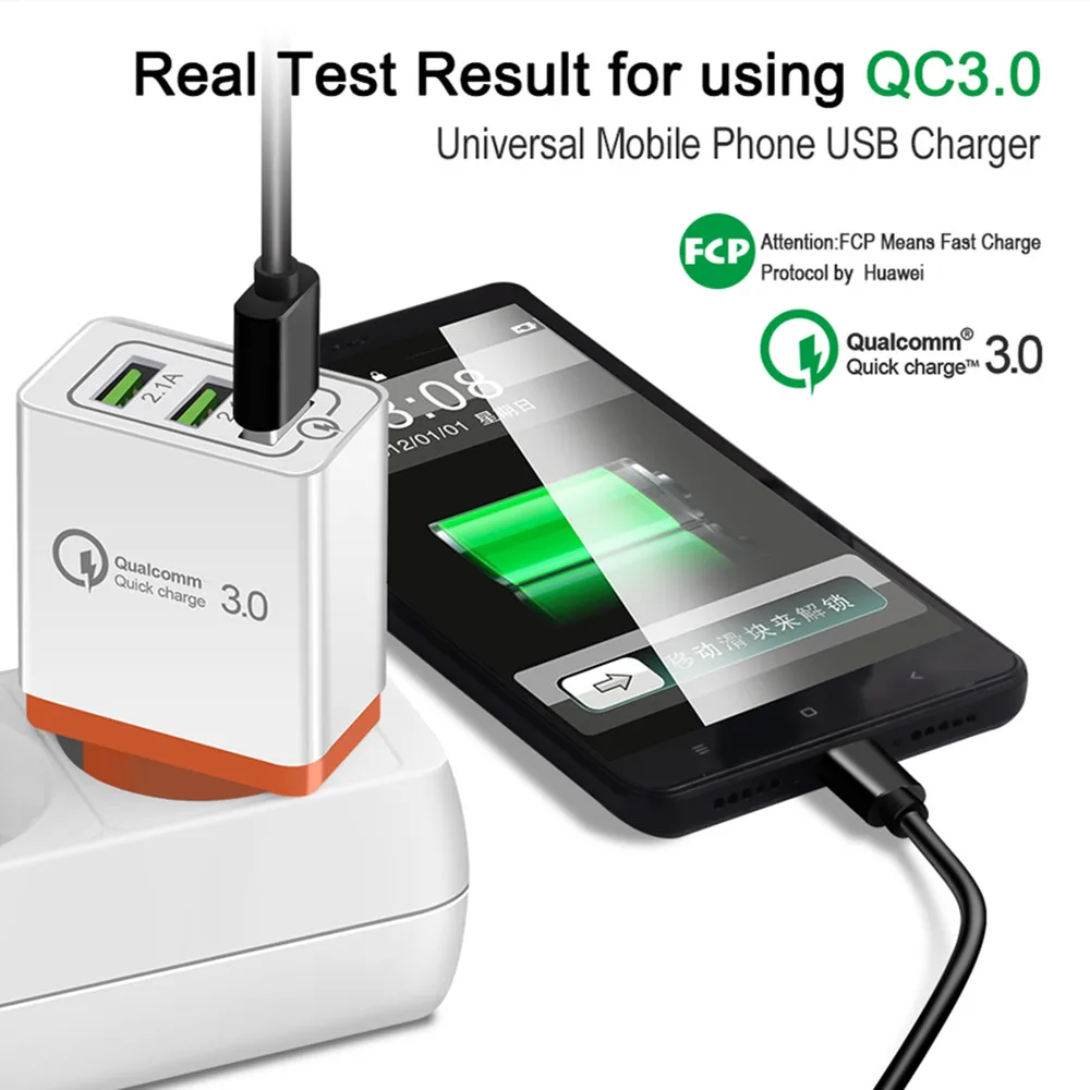 Быстрая зарядка 3,0 USB зарядное устройство EU US plug Charge QC3.0 Быстрая зарядка 3 порта дорожное настенное зарядное устройство для iPhone samsung Xiaomi huawei