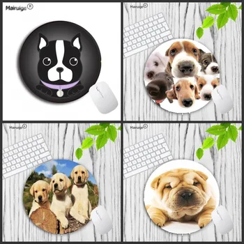 

Mairuige Promotions Funny Cute Pug Dog animal Gaming Round White Lock Edge Mousepad Size for 20x20cm 22X22CM Gaming Mousepads