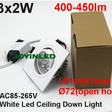 DHL 50 шт. 3 Вт 6 Вт Чистый белый Потолочный Epistar светодиодный потолочный светильник Встраиваемый Точечный светильник AC85~ 265 В для домашнего освещения