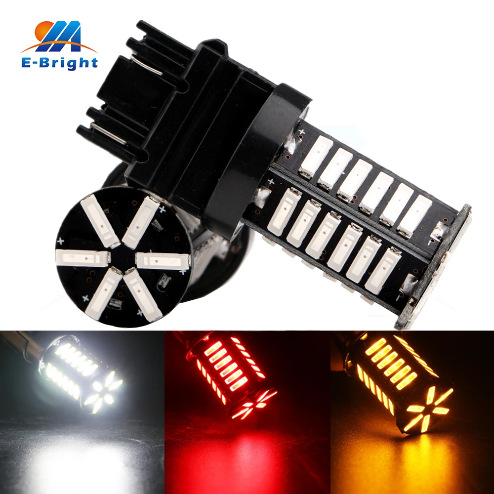 

6pcs 12V White Red Amber 7014 36 SMD 3156 3157 T25 Base Led Bulb Auto Turn Brake Indicator Light Black Type