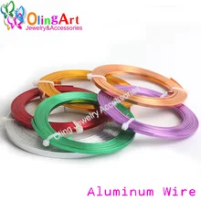 OLINGART – rouleau de fil d'aluminium de 5M, 1x3mm, artisanat souple, peinture polyvalente, collier ras du cou en métal, fabrication de bijoux