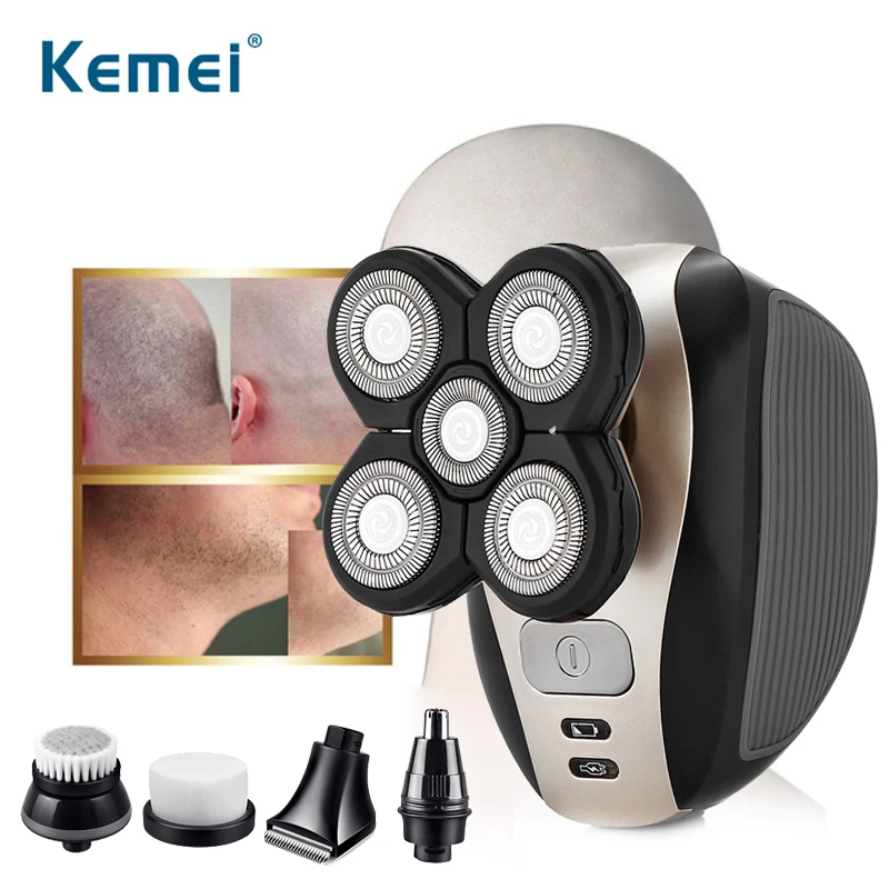 

Kemei 5 In 1 Electric Shaver for Men Floating Five Blade Heads Electric Shaving Machine Rechargeable Razors Beard Trimmer 40D