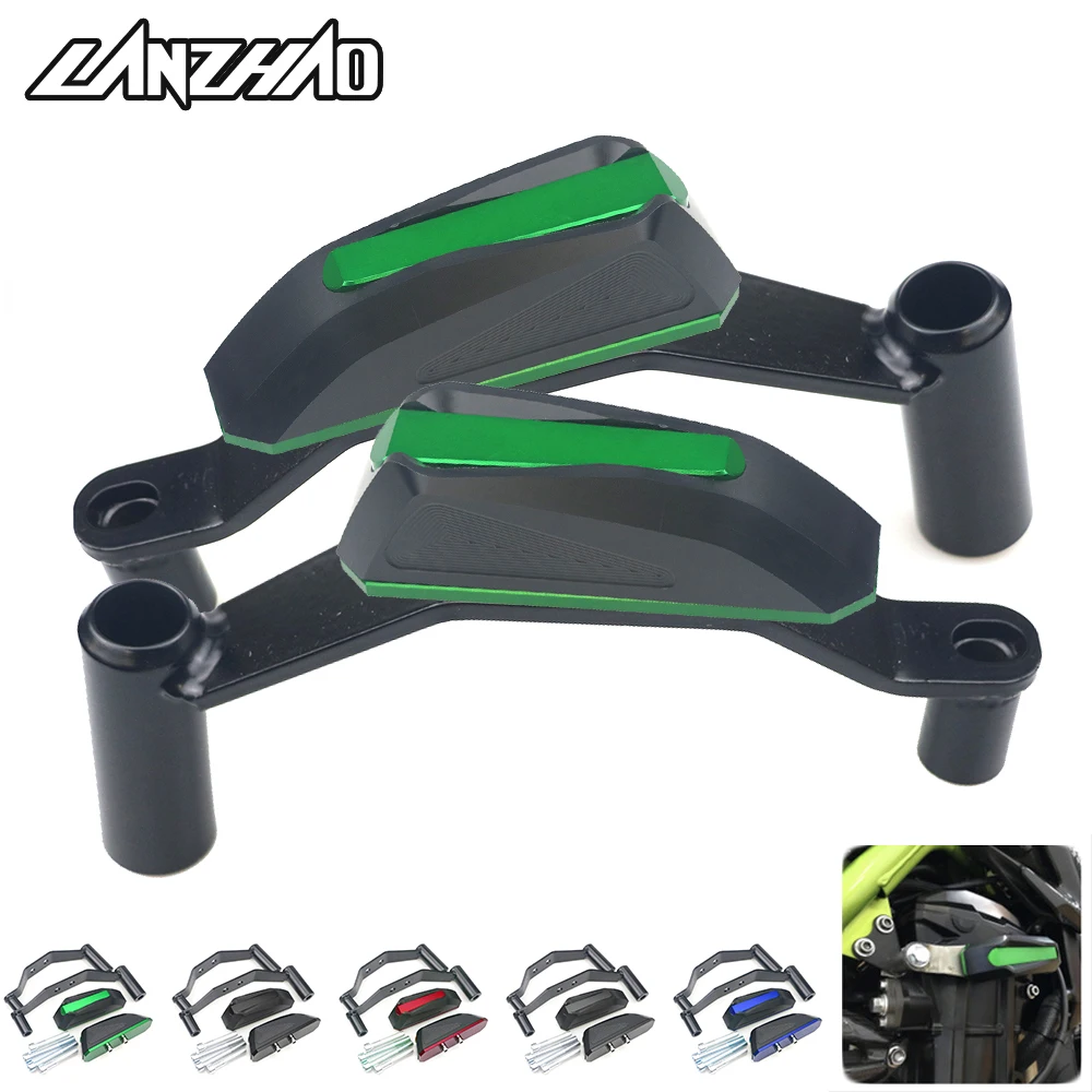 

Pair Motorcycle Frame Sliders Left Right Engine Protector Crash Pads Green Black Blue Red Titanium for Kawasaki Z900 2017 2018
